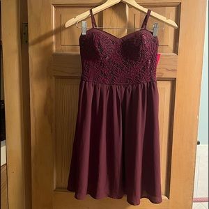 Maroon Sweetheart Fit & Flare SunDress by Xhilaration Lace Detail Wine Small NWT